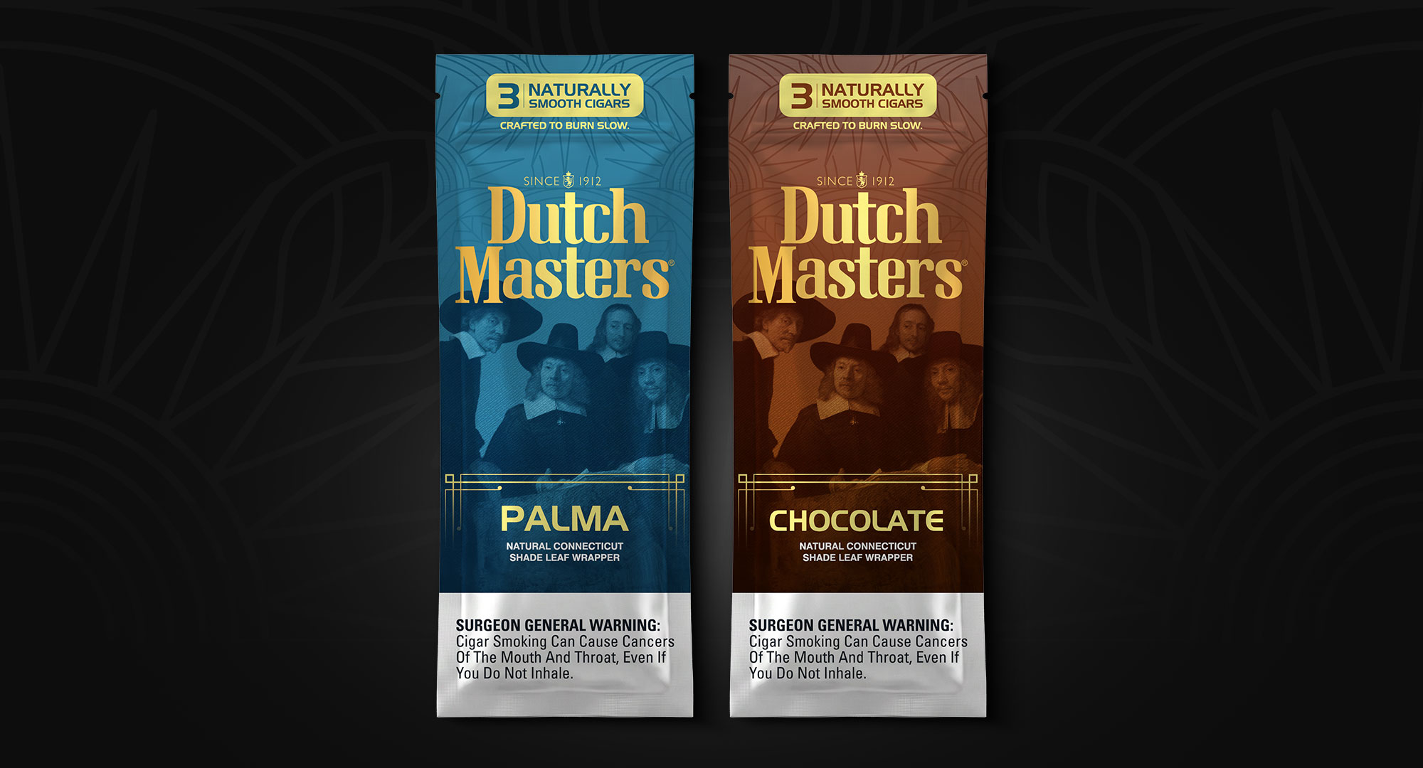 Dutch Masters Palma and Chocolate cigar packaging mockups
